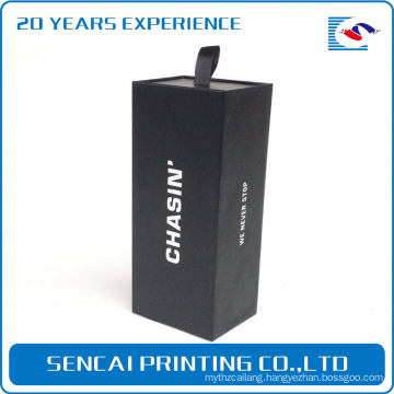 Sencai Custom luxury black sliding cardboard drawer packaging gift box